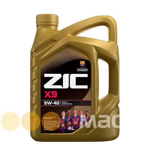 Моторное масло ZIC X9 5W-40 синтетическое A3/B4 SQ 4 л. купить в
