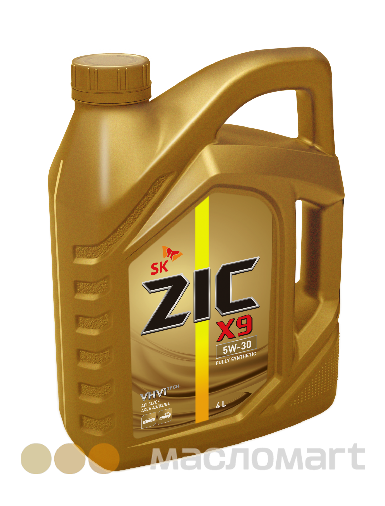 Моторное масло ZIC X9 5W-30 синтетическое A3/B4 SL 4 л. купить в
