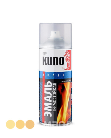 KUDO Эмаль термостойкая (черная) 520мл. KU-5002